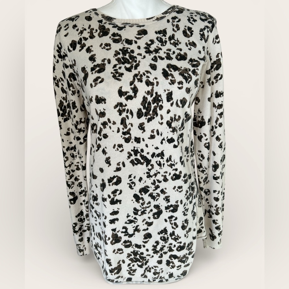 SPANNER Cheetah Print Long Sleeve Top Size Small